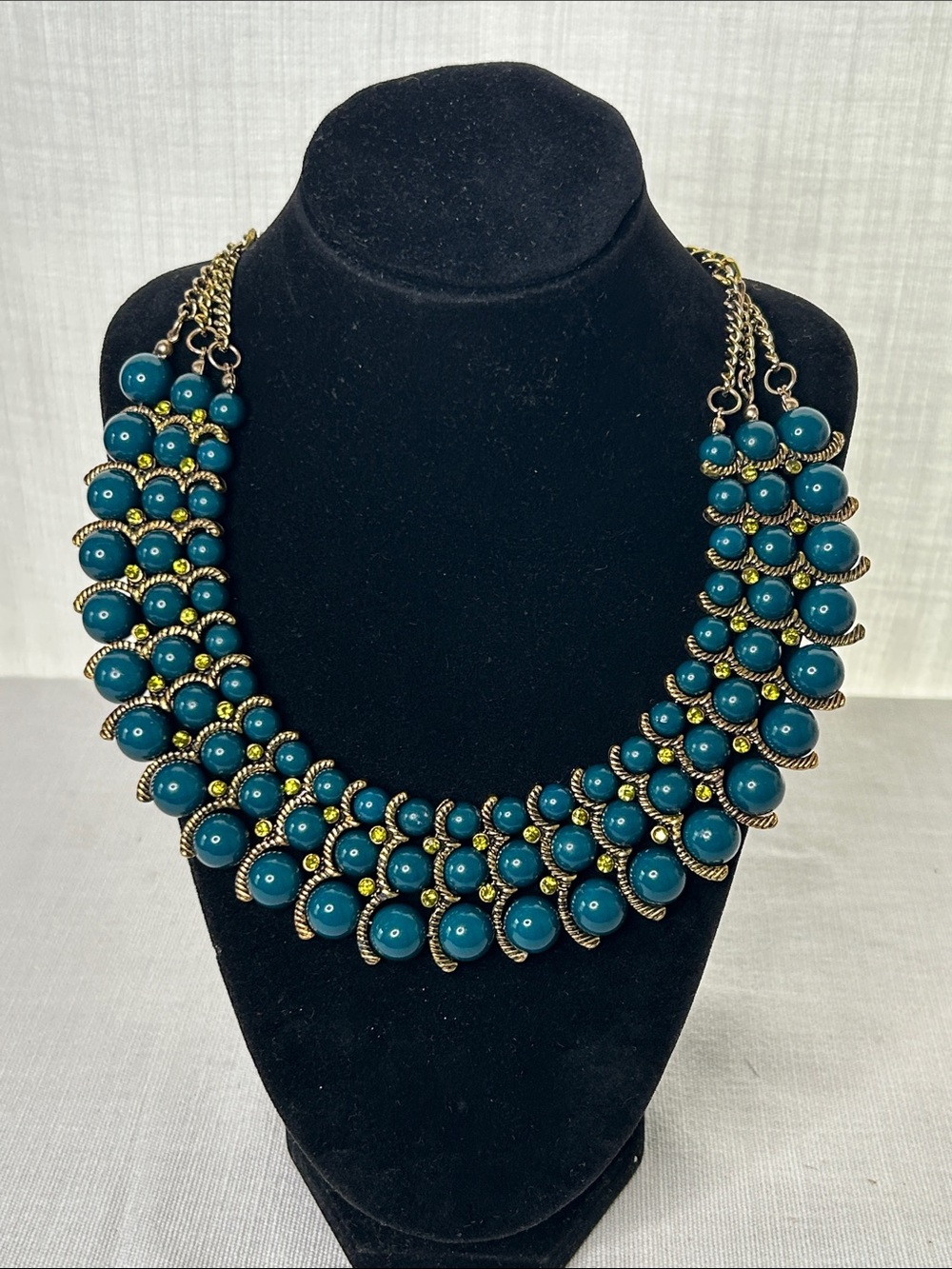 Teal Bead Statement Necklace - Women Jewelry